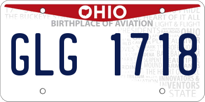 OH license plate GLG1718