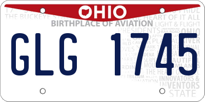 OH license plate GLG1745