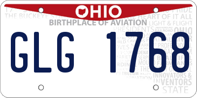 OH license plate GLG1768