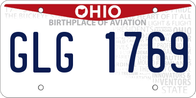 OH license plate GLG1769