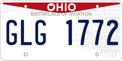 OH license plate GLG1772