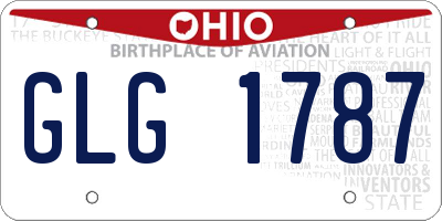 OH license plate GLG1787