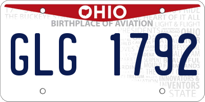 OH license plate GLG1792