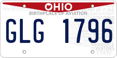 OH license plate GLG1796
