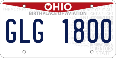 OH license plate GLG1800