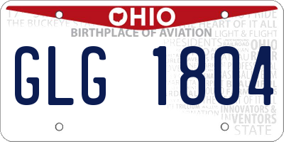 OH license plate GLG1804