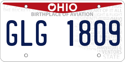 OH license plate GLG1809