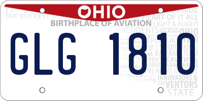 OH license plate GLG1810