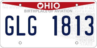 OH license plate GLG1813
