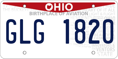 OH license plate GLG1820