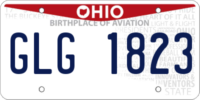 OH license plate GLG1823