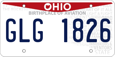 OH license plate GLG1826