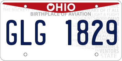 OH license plate GLG1829