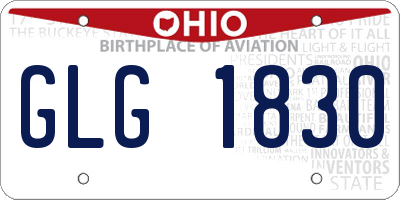OH license plate GLG1830