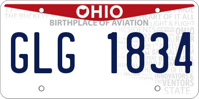 OH license plate GLG1834