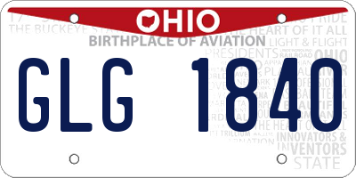 OH license plate GLG1840