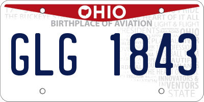 OH license plate GLG1843