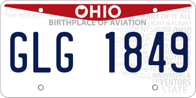 OH license plate GLG1849