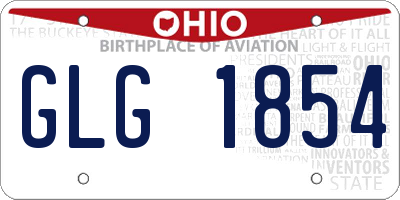OH license plate GLG1854