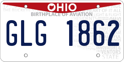 OH license plate GLG1862