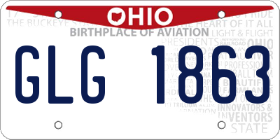 OH license plate GLG1863
