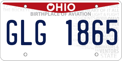 OH license plate GLG1865
