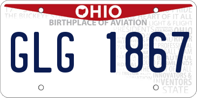OH license plate GLG1867