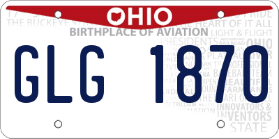 OH license plate GLG1870