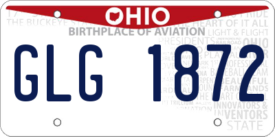 OH license plate GLG1872