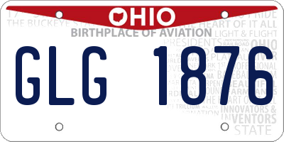 OH license plate GLG1876