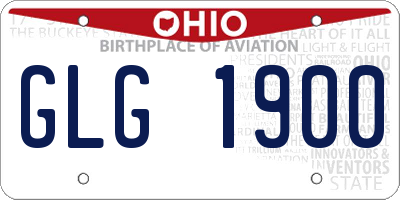 OH license plate GLG1900