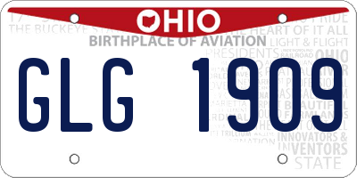 OH license plate GLG1909