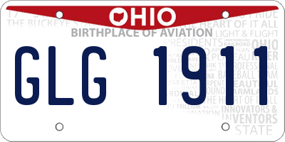 OH license plate GLG1911