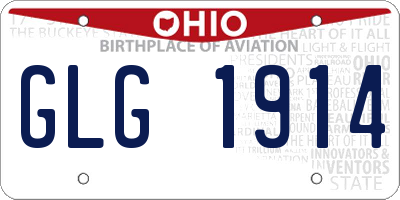 OH license plate GLG1914