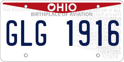 OH license plate GLG1916