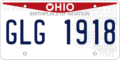 OH license plate GLG1918