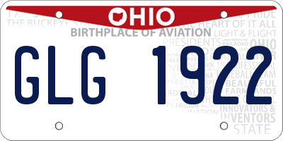 OH license plate GLG1922