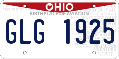OH license plate GLG1925