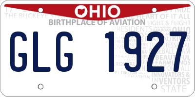 OH license plate GLG1927