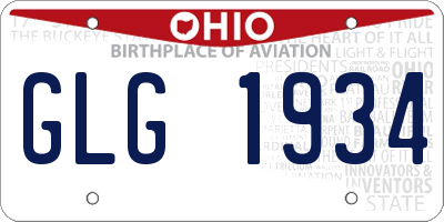 OH license plate GLG1934