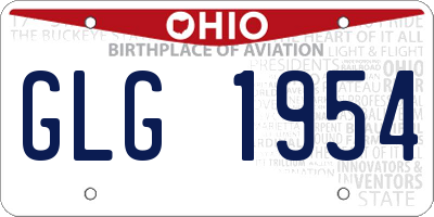 OH license plate GLG1954
