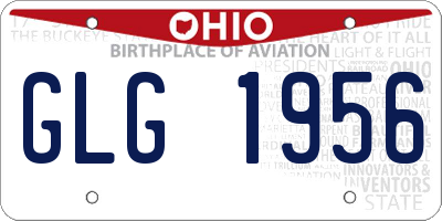 OH license plate GLG1956