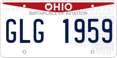 OH license plate GLG1959