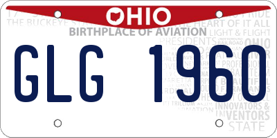 OH license plate GLG1960