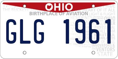 OH license plate GLG1961