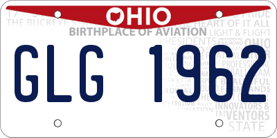 OH license plate GLG1962