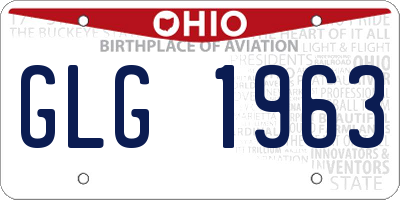 OH license plate GLG1963