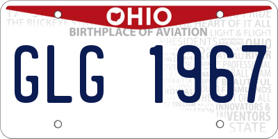 OH license plate GLG1967
