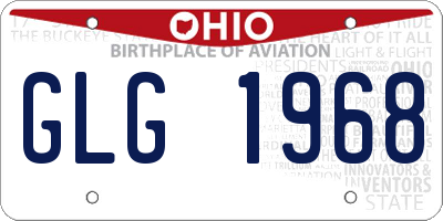 OH license plate GLG1968