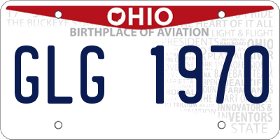 OH license plate GLG1970